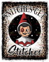 DTF Screen Print Image - Snitches Get Stitches Leopard